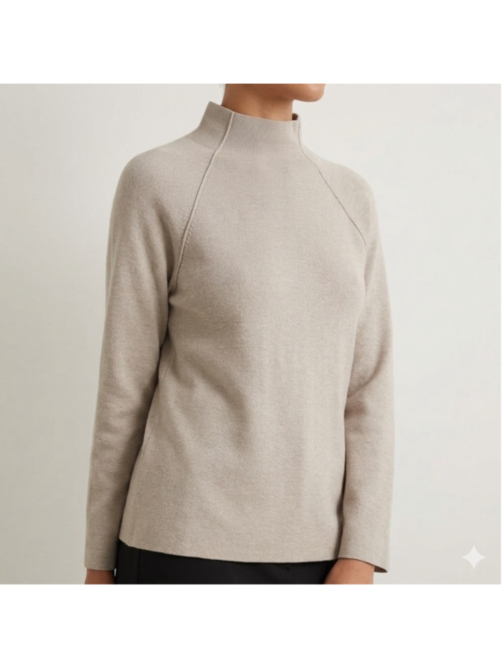 Cos Mock Neck Sweater Beige Size Large